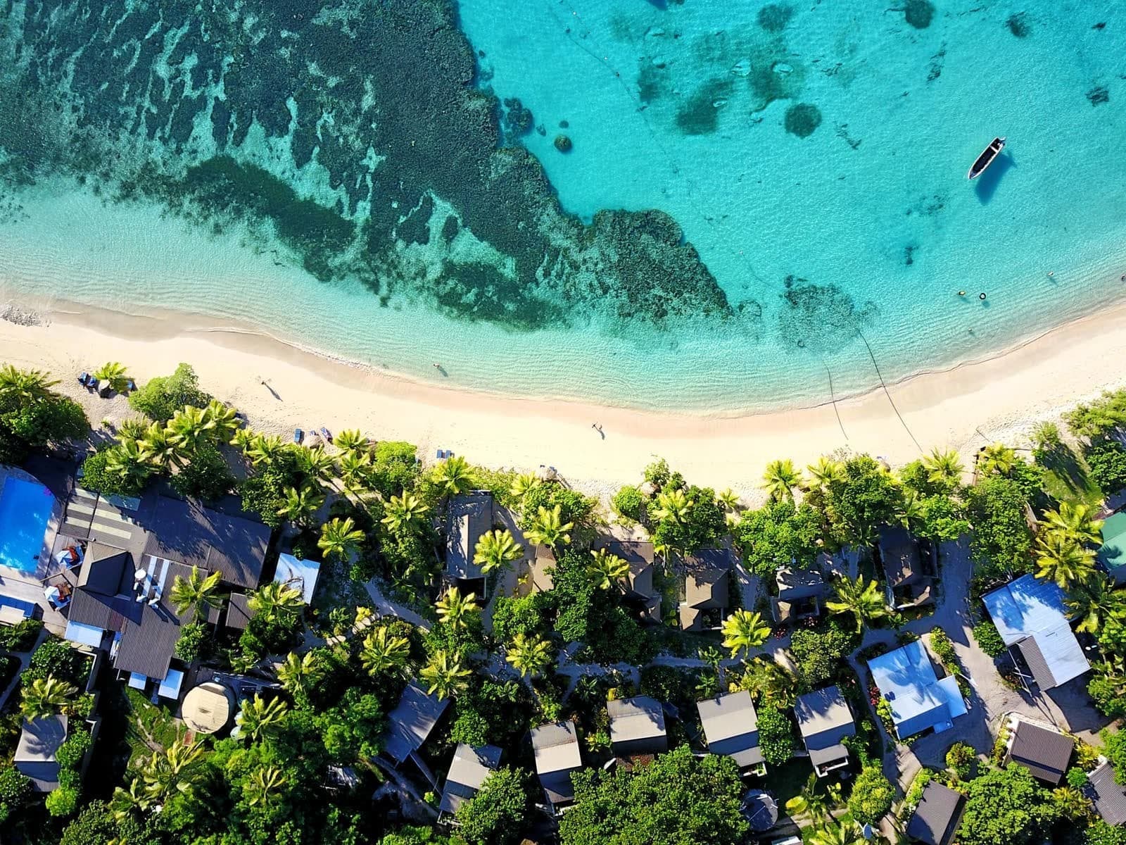 Blue Lagoon Beach Resort from above Nacula Bay